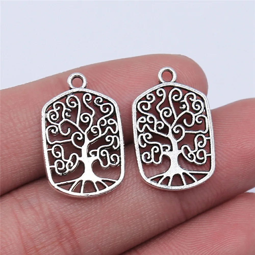 15x22mm 1.5g Multi Color Zinc Alloy Tree of Life Charm Pendant for DIY Necklace Bracelet Making