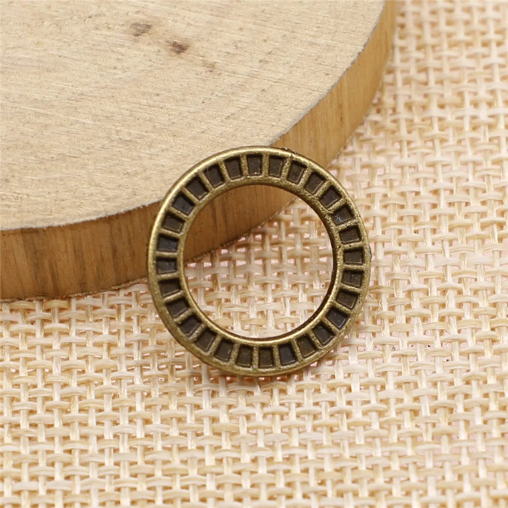 19x19mm 1.3g Multicolor Zinc Alloy Round Ring Connector Charm Pendant for DIY Jewelry Making