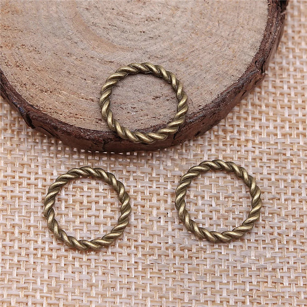 15x15x11.5mm 0.6g Multicolor Zinc Alloy Twisted Circle Ring Connector Charm Pendant for DIY Jewelry Making