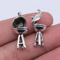 26x11mm 2.9g Antique Silver Zinc Alloy BBQ Grill Charm Pendant for DIY Necklace Bracelet Jewelry Making