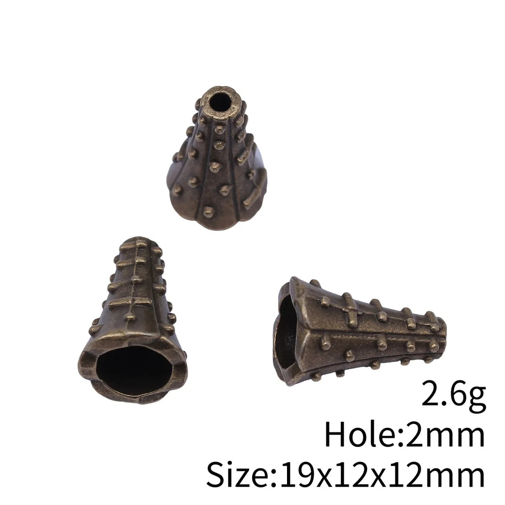 19x12x12mm 2.6g Antique Bronze Zinc Alloy Cone Bead Cap Jewelry Findings for Tassel Earring DIY