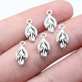 13x6.5mm 0.35g Antique Silver Zinc Alloy Leaf Charm Pendant for Garment Accessory DIY Jewelry Making