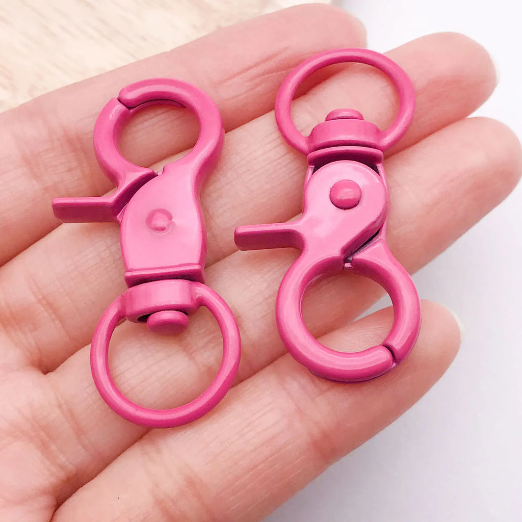 Color Painted Zinc Alloy Swivel Lobster Dog Clasp Jewelry Findings for Bag Charms Keychains