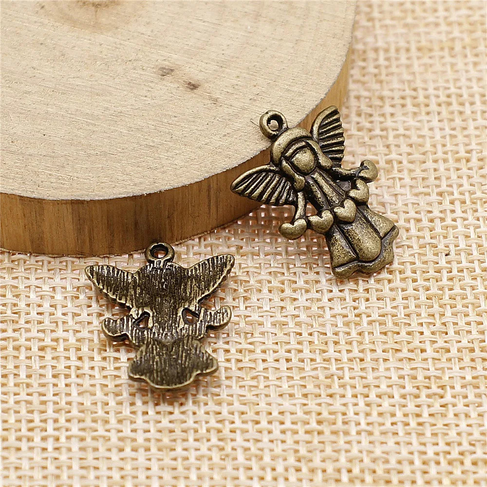 22x16mm 1.6g Multi Color Zinc Alloy Angel Figure Charm Pendant for Handmade DIY Jewelry Making