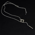 Korean Style Geometric Square Stainless Steel And Copper Light Luxury Clavicle Necklace