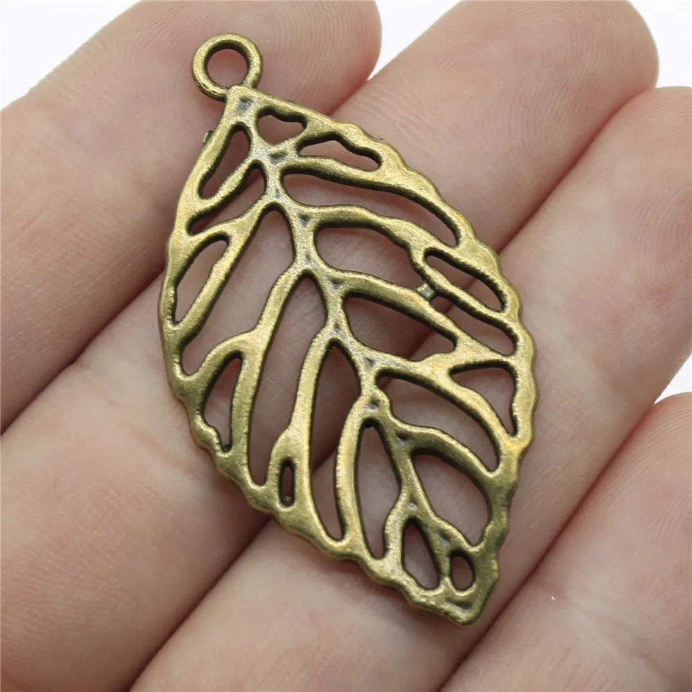 49x26mm 4.1g Multicolor Zinc Alloy Leaf Charm Pendant for DIY Bracelet Necklace Jewelry Making