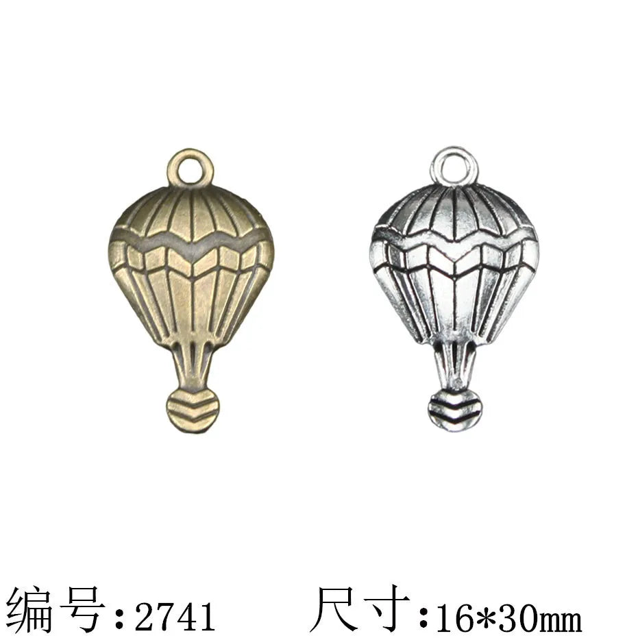 16x30mm Antique Silver Zinc Alloy Hot Air Balloon Charm Pendant for DIY Necklace Bracelet Jewelry Making