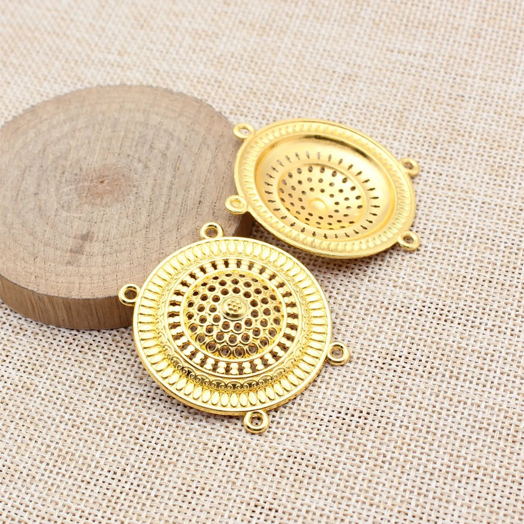 42x40mm 6.6g Multicolor Zinc Alloy Four Hole Body Chain Connector Charm for Waist Chain Headpiece