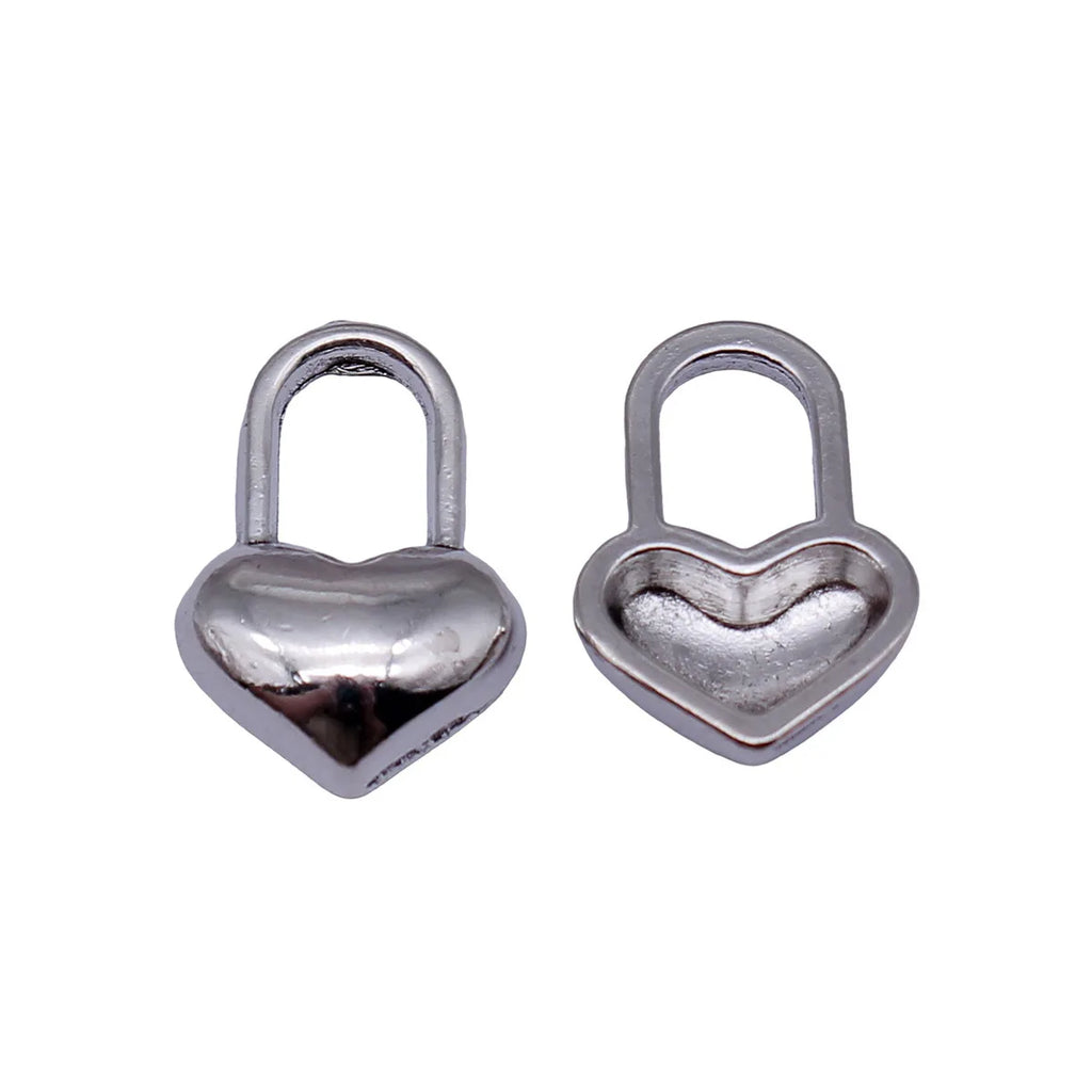 17x12mm 1.1g Multicolor Zinc Alloy Heart Lock Charm Pendant for DIY Bracelet Necklace Jewelry Making