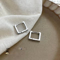Silver Tone Copper U Shape Geometric Minimalist Stud Earrings For Cool Neutral Commuter Style