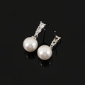 Elegant Zircon Leaf Drop Pearl Stud & Clip On No Piercing Luxury Bridal Fashion Earrings