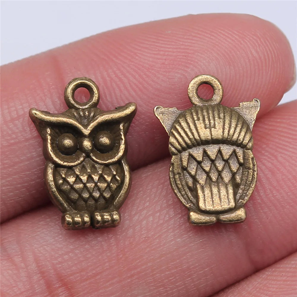 16x12mm 1.3g Multicolor Zinc Alloy Owl Cat Charm Pendant for DIY Necklace Bracelet Jewelry Making