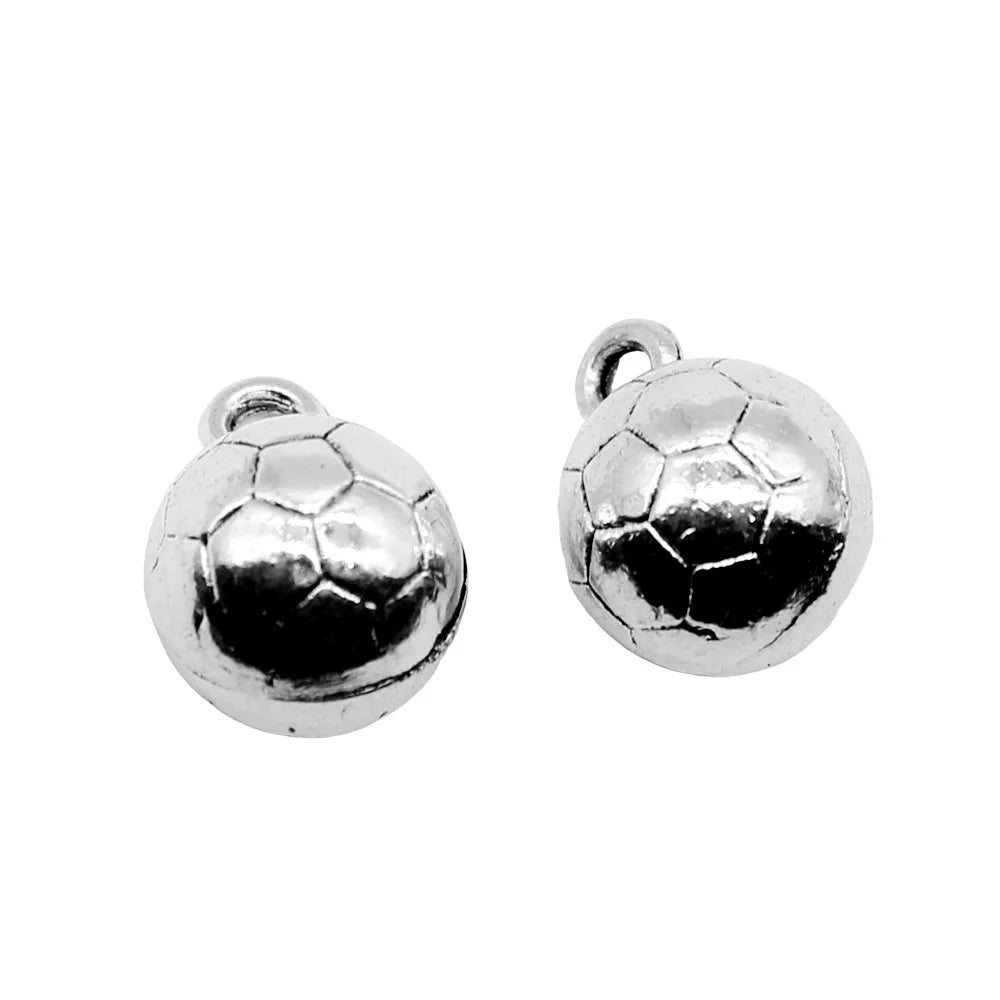 13x10mm 3.5g Antique Silver Zinc Alloy Soccer Ball Charm Pendant for Sports Bracelet Necklace Making