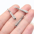 25.5x5x5mm 0.86g Antique Silver Zinc Alloy 3D Cone Spike Charm Pendant for DIY Punk Jewelry Making