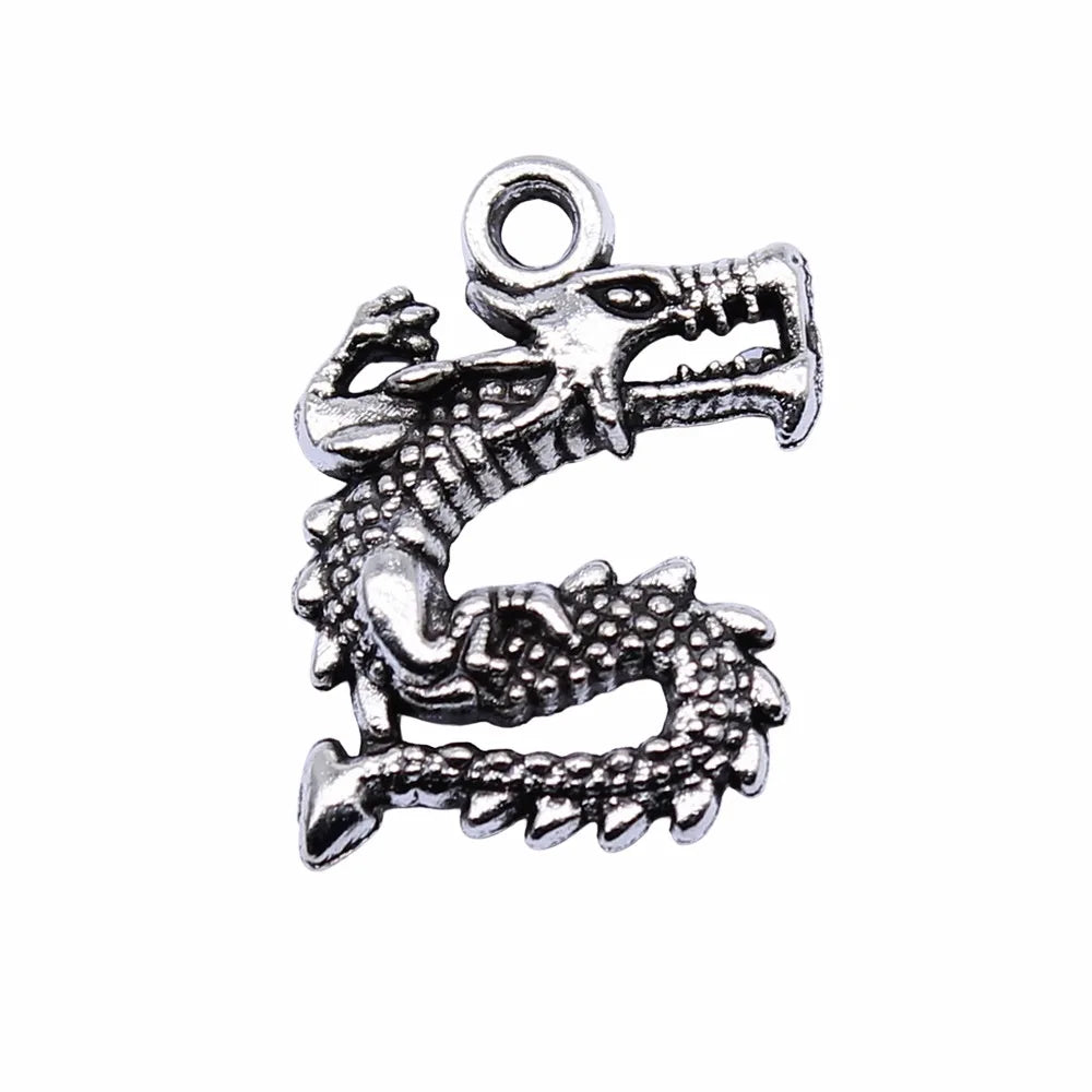 17x13mm 0.8g Multicolor Zinc Alloy Dragon Charm Pendant for DIY Jewelry and Clothing Accessories