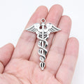 53x37mm 5.9g Multicolor Zinc Alloy Medical Caduceus Charm Pendant for DIY Necklace Bracelet Making