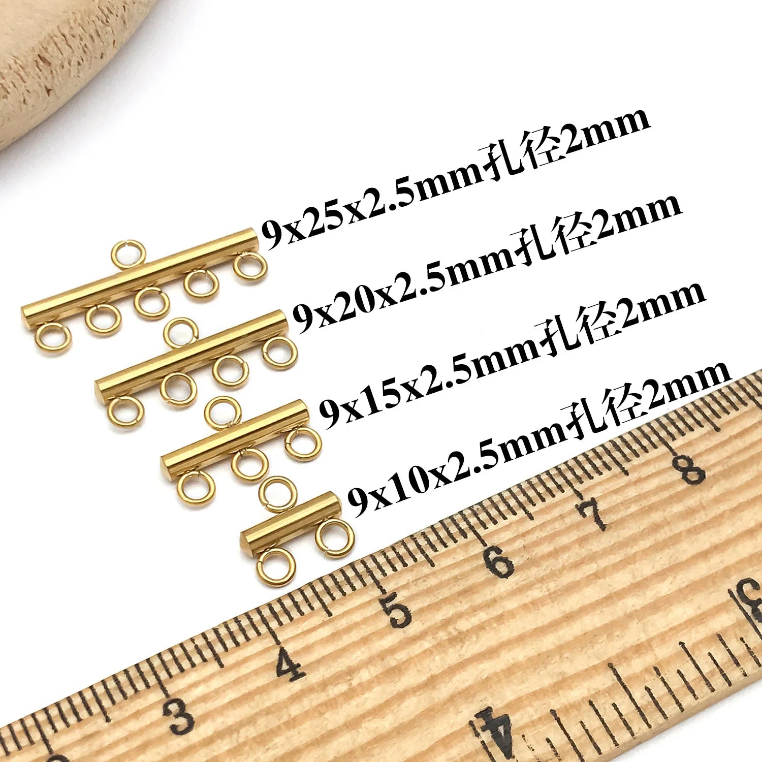 Stainless Steel Bar Shape Multi Hole Connector Charm for DIY Necklace Pendant Jewelry Findings