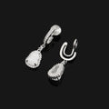 Vintage Chinese Gourd Teardrop Alloy Rhinestone Stud & Clip On No Piercing Dangle Earrings