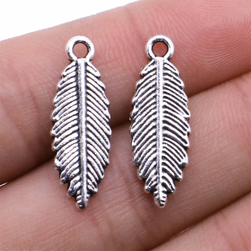 9x25mm 1.4g Multicolor Zinc Alloy Leaf Charm Pendant for DIY Necklace Bracelet Jewelry Making
