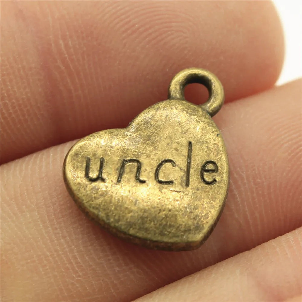 15x18mm 2.8g Multicolor Zinc Alloy Heart Uncle Charm Pendant for DIY Necklace Bracelet Making