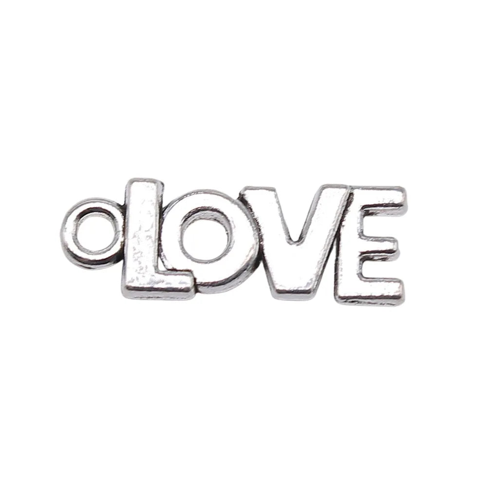 21mm 1.3g Multicolor Zinc Alloy Love Letter Charm Pendant for DIY Bracelet Necklace Accessories