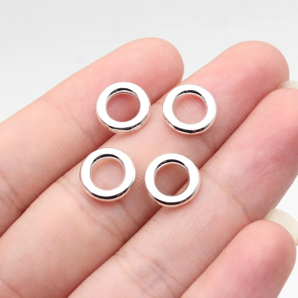 10x10x2mm 0.6g Multicolor Zinc Alloy Round Ring Spacer Beads for DIY Bracelet Necklace Jewelry Making
