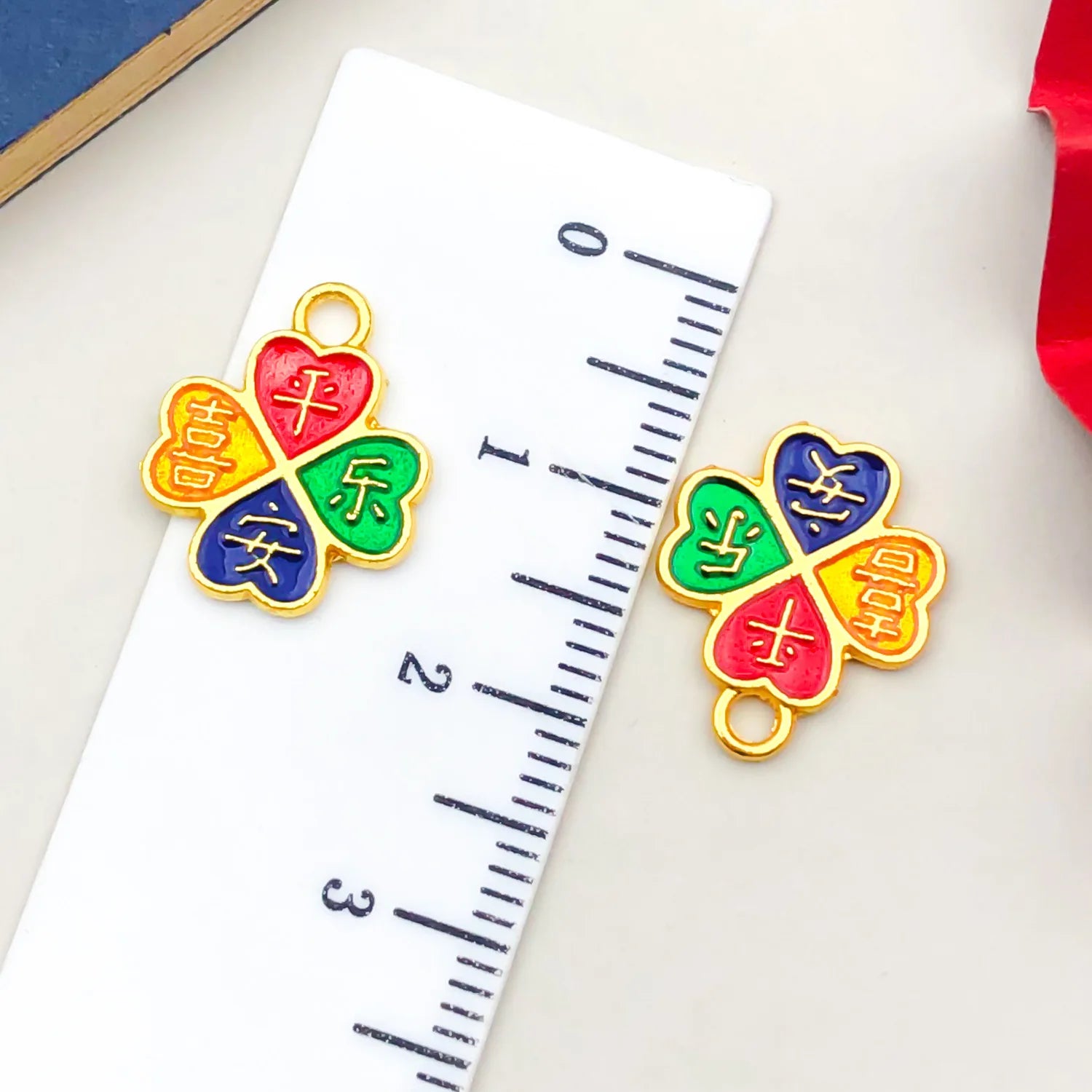 Sand Gold Zinc Alloy Peace Joy Spacer Beads for DIY Bracelet Necklace Jewelry