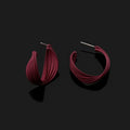 Klein Blue Enamel Spiral Hoop Stud & Clip On No Piercing Statement Round Pleated Earrings