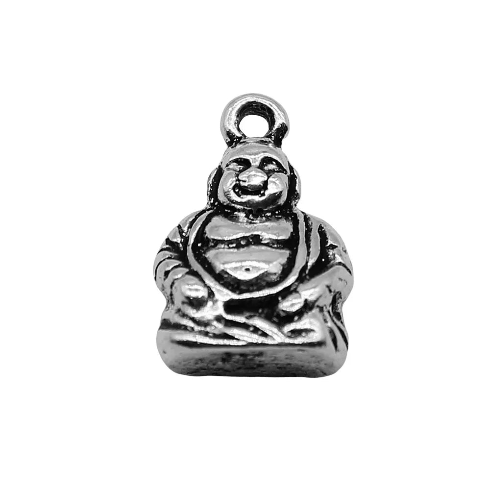 10x15mm 2g Antique Silver Zinc Alloy Buddha Charm Pendant for DIY Jewelry Making and Accessories