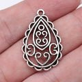 30x20mm 2.2g Multicolor Zinc Alloy Teardrop Flower Earring Charms for DIY Earrings
