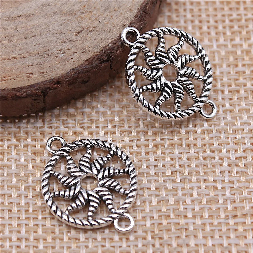 16x21mm 1.3g Multicolor Zinc Alloy Round Connector Charm for Bracelet Necklace Jewelry Making
