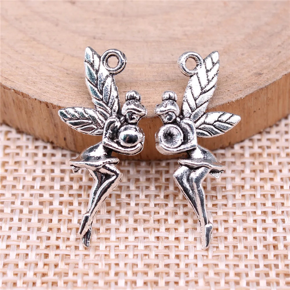 26x11mm 1.2g Multicolor Zinc Alloy Angel Charm Pendant for DIY Necklace Bracelet Accessories