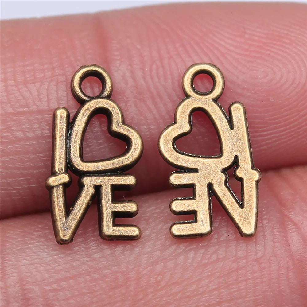 12mm 0.5g Multicolor Zinc Alloy love Letter Charm Pendant for Bracelet Necklace Making