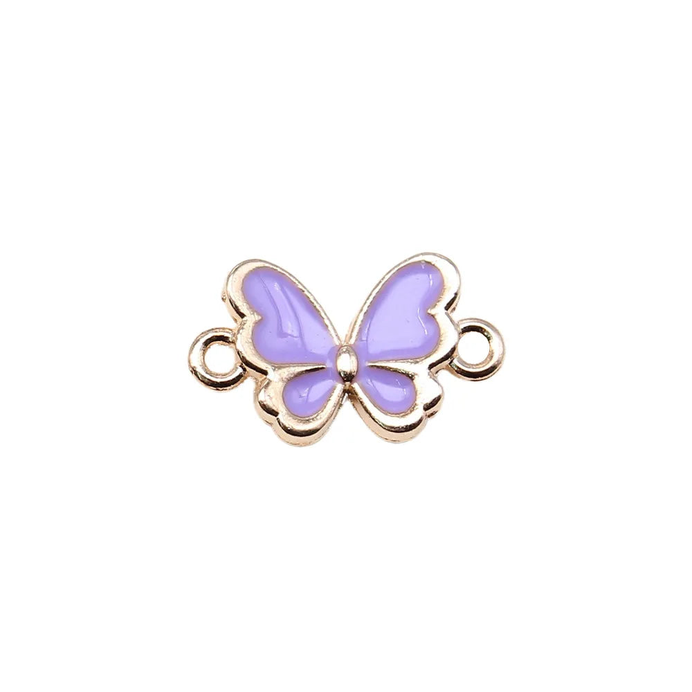 17.5x10.4mm 1g Multicolor Zinc Alloy Butterfly Connector Charm for DIY Bracelet Necklace Jewelry Making