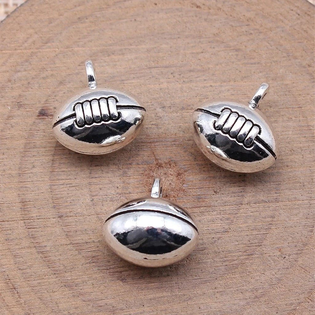 13x13x9mm 3.6g Antique Silver Zinc Alloy American Football Charm Pendant for DIY Necklace Bracelet