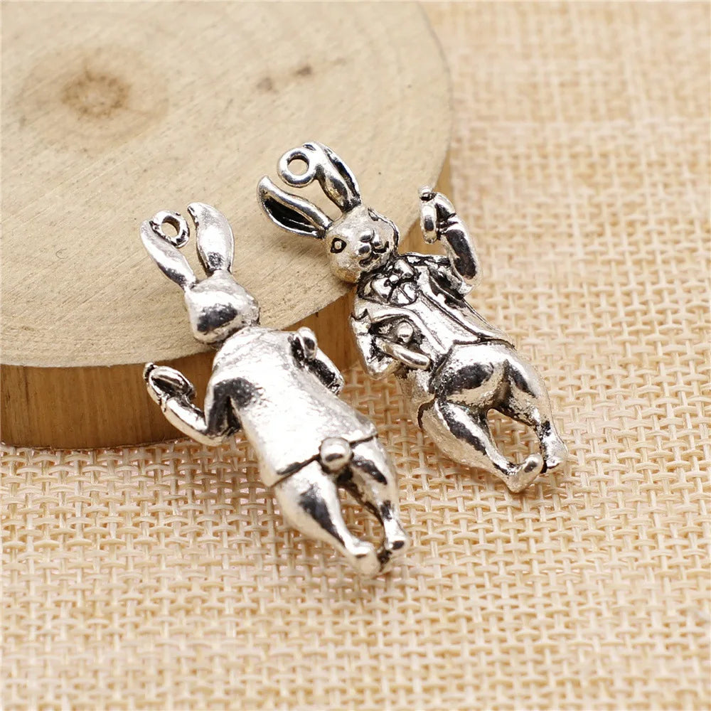 36x15mm 7.4g Multicolor Zinc Alloy Mr Rabbit Charm Pendant for Necklace Bracelet Making