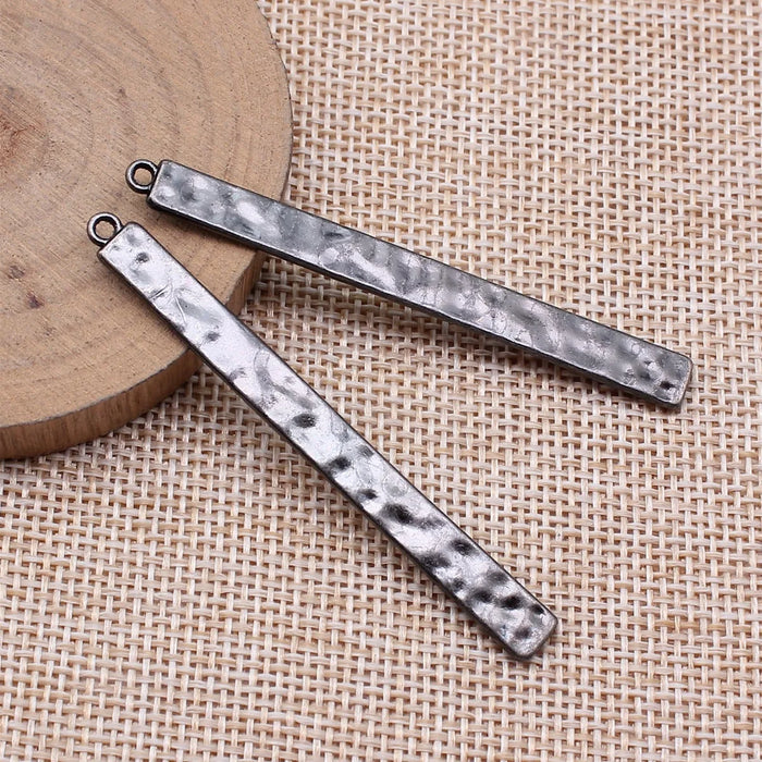 63x6mm 3.4g Multicolor Zinc Alloy Hammered Long Bar Wind Chime Pendant Findings for DIY Jewelry Making