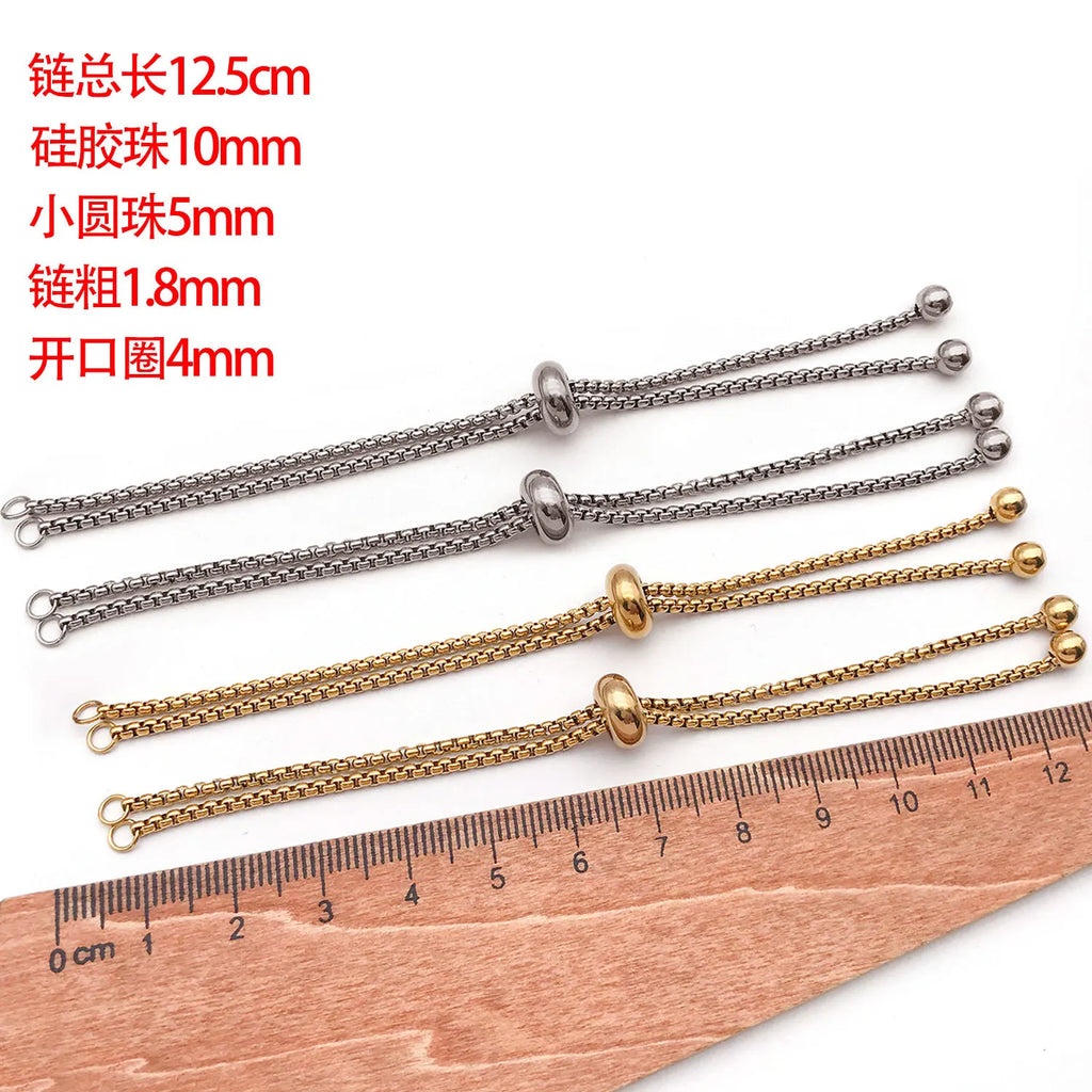 Silicone Core Adjustable Slider Stopper Beads for DIY Bracelet Extension Chain