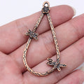 56x32mm 4.7g Multicolor Finish Zinc Alloy Teardrop Dragonfly Earring Charms for DIY Earrings Making