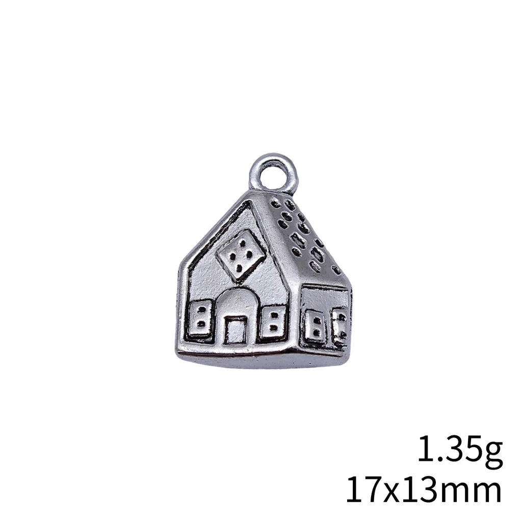 17x13mm 1.35g Multicolor Zinc Alloy Small House Charm Pendant for DIY Bracelet Necklace Jewelry