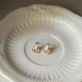 14K Plated Alloy Geometric Round Rhinestone Stud Earrings Korean Minimalist Sweet Style