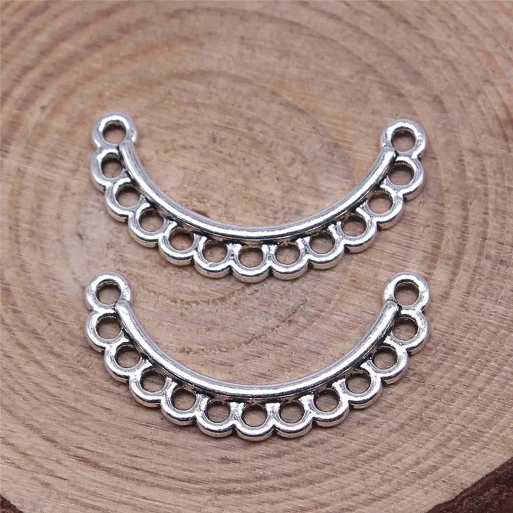 23x12mm 0.75g Antique Silver Zinc Alloy Hollow Geometric Earring Connector Charms for DIY Earrings