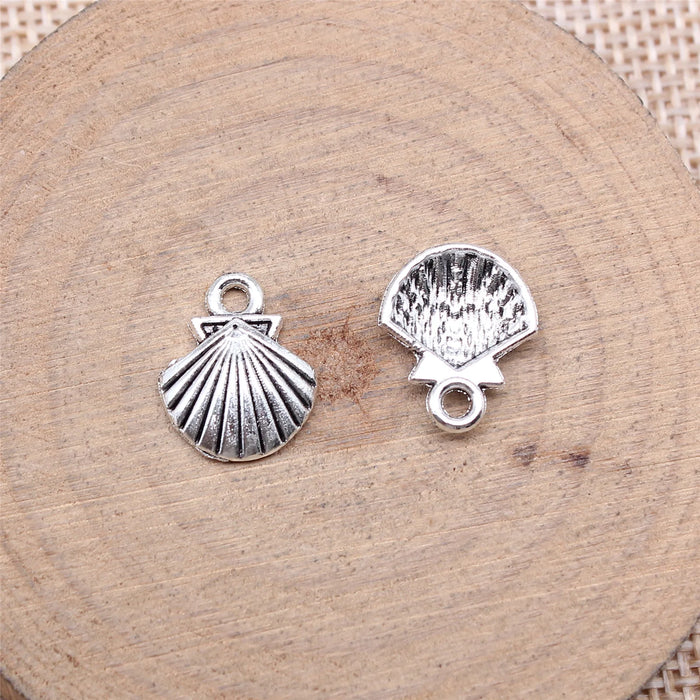 14x11mm 0.8g Antique Silver Zinc Alloy Scallop Shell Charm Pendant for DIY Ocean Jewelry Making