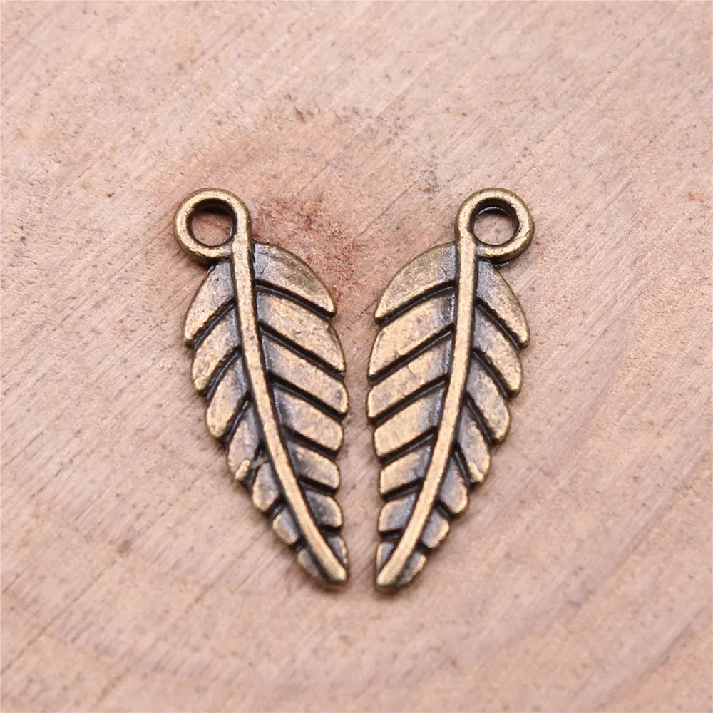 20x7mm 0.46g Multicolor Zinc Alloy Leaf Charm Pendant for DIY Necklace and Bracelet Making
