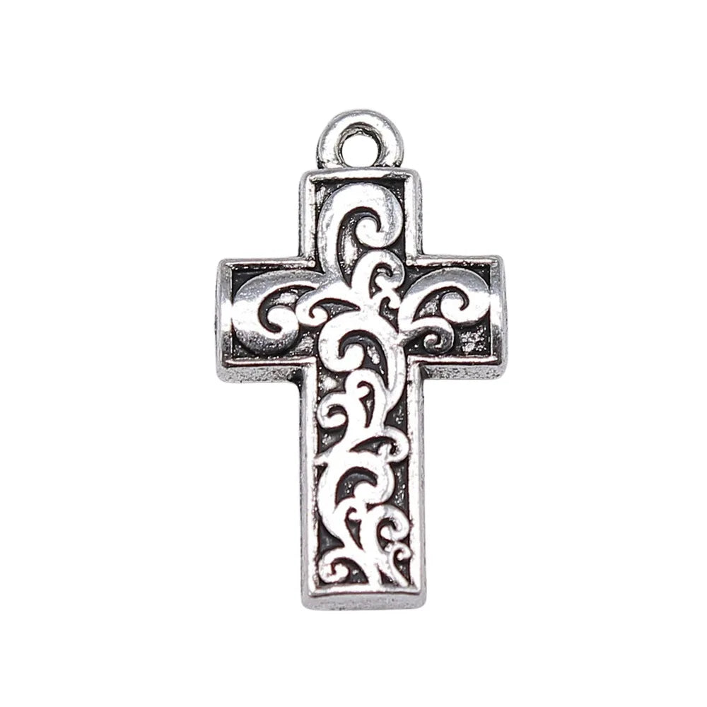 14x25mm 1.6g Multicolor Zinc Alloy Cross Charm Pendant for DIY Necklace Bracelet Jewelry Making