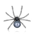 Luxury Rhinestone Spider Brooch With Mother Of Pearl Body, Elegant Women's Lapel Pin Corsage Gift