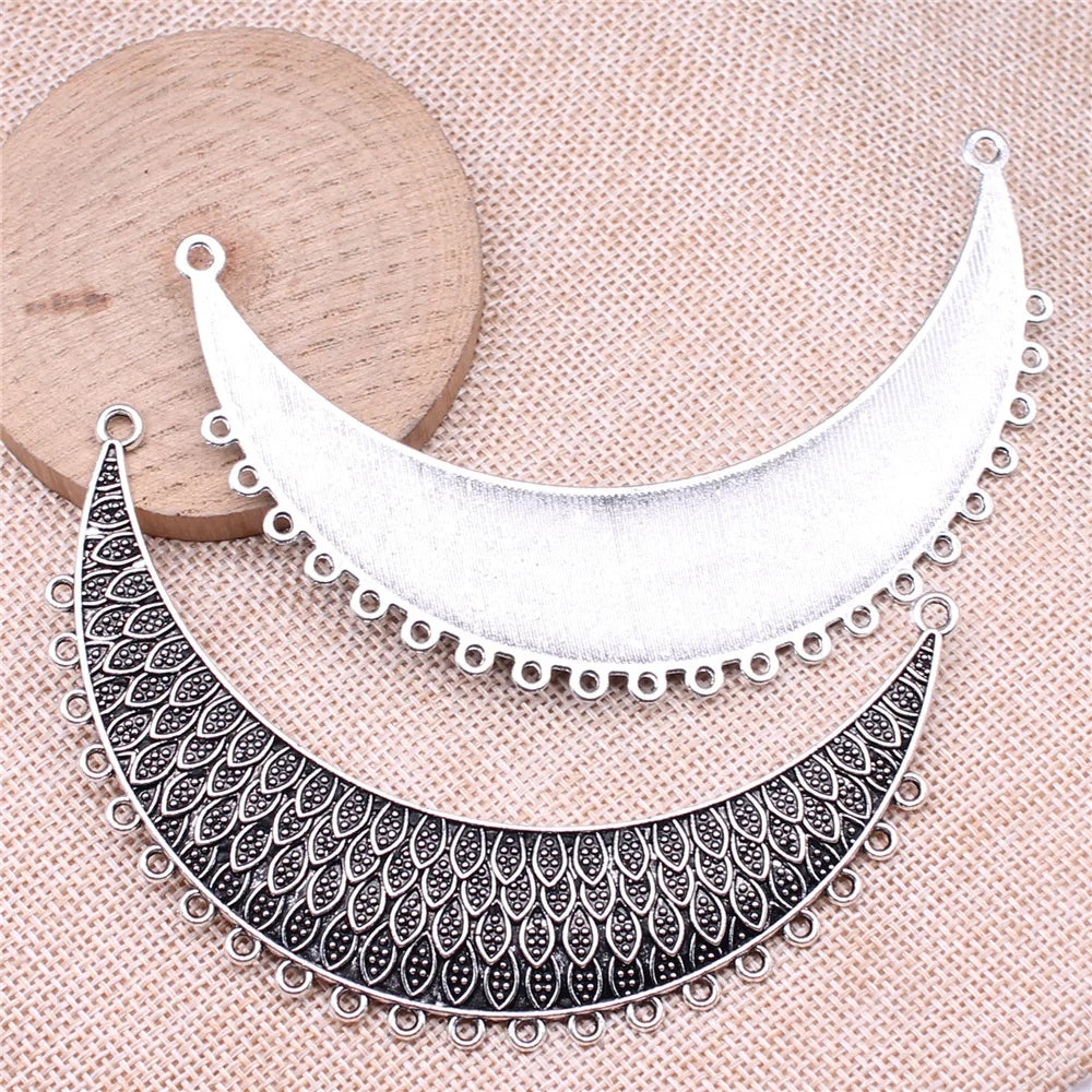 103x25mm 19.29g Antique Silver Finish Zinc Alloy Necklace Connector Charm for DIY Necklace Jewelry Making