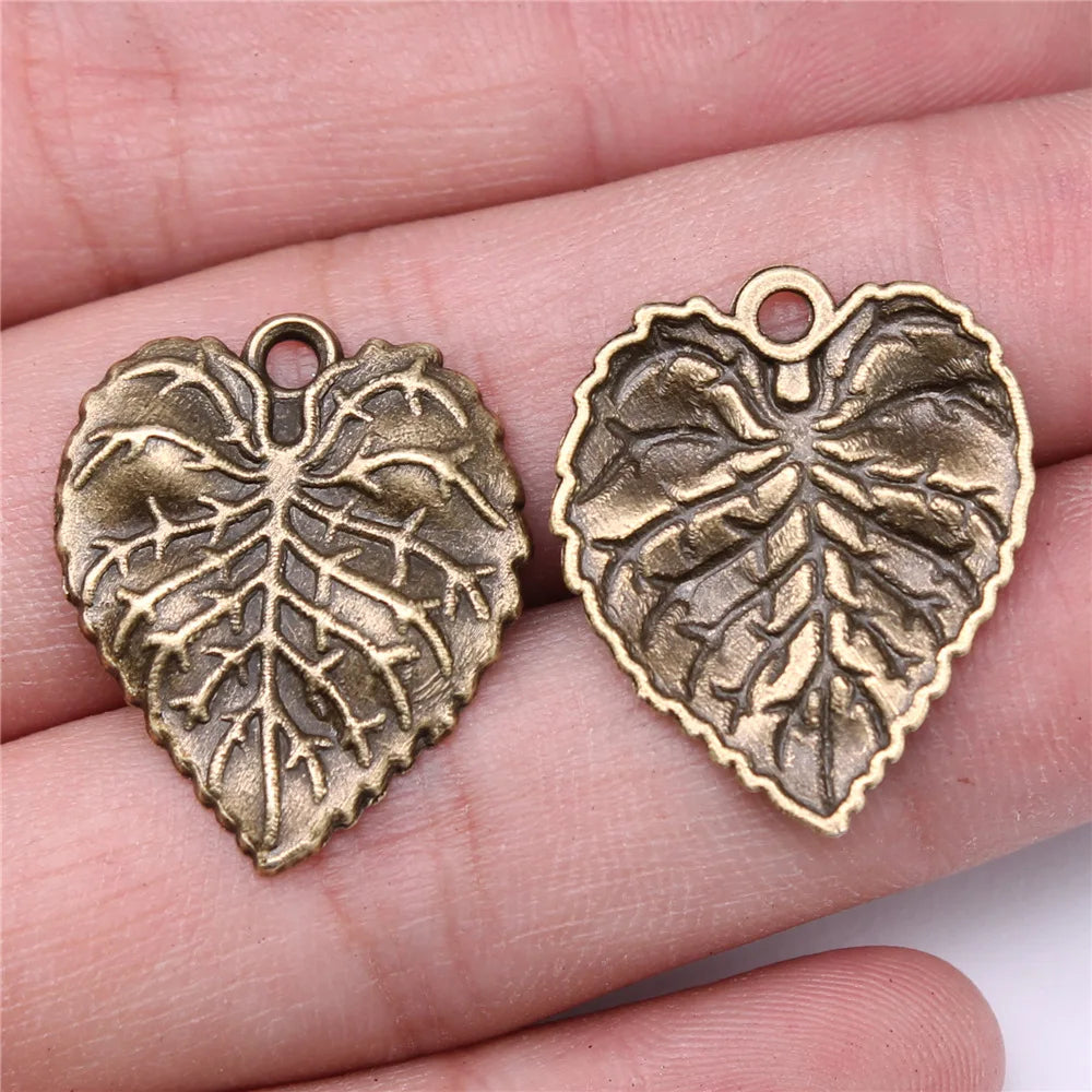 26x21mm 2g Multicolor Zinc Alloy Leaf Charm Pendant for DIY Necklace Bracelet Jewelry Making