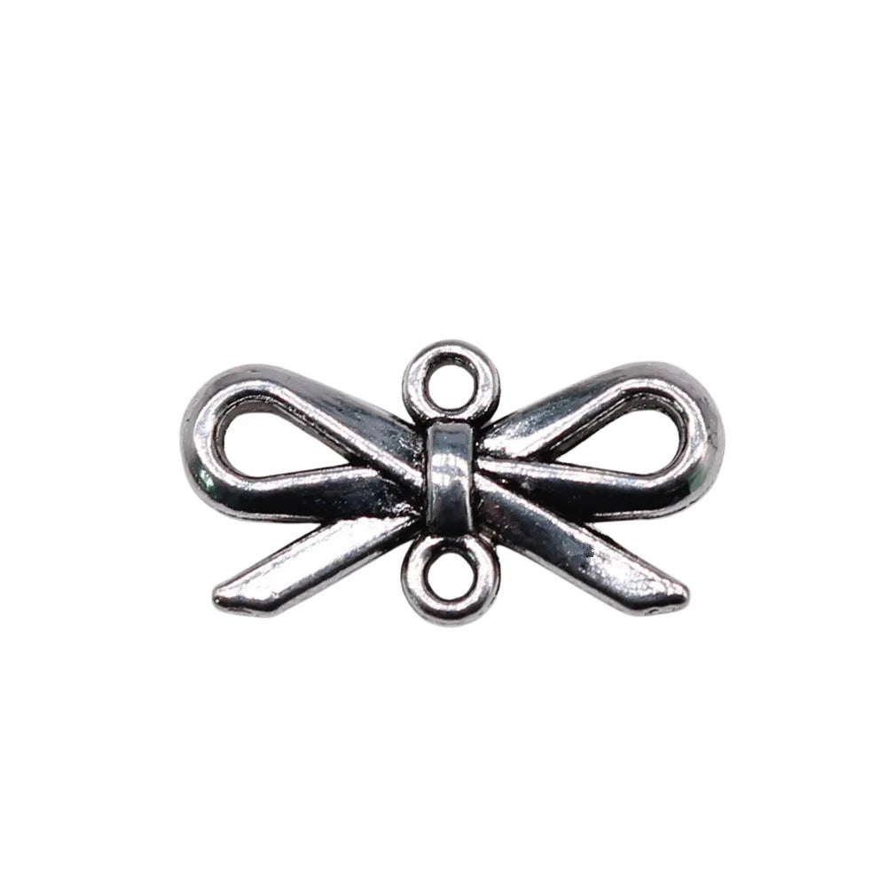 16x8mm 0.55g Multicolor Zinc Alloy Bow Butterfly Connector Charm for DIY Bracelet Necklace Jewelry Making