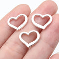 15.6x12.5mm 0.83g Antique Silver Zinc Alloy Hollow Heart Charm Pendant for DIY Necklace Bracelet